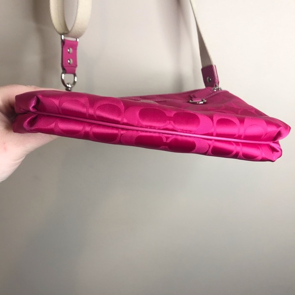 Coach Hot Pink Monogram Canvas Crossbody Bag - Picture 11 of 16